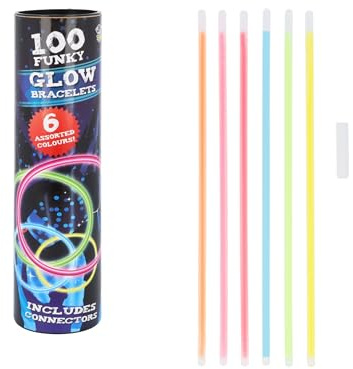 HENBRANDT Lot de 100 bâtons fluorescents lumineux et connecteurs de 21 cm - Fournitures de fête pour Halloween, Noël, fêtes et festivals pour enfants et adultes, 21cm, Plastique