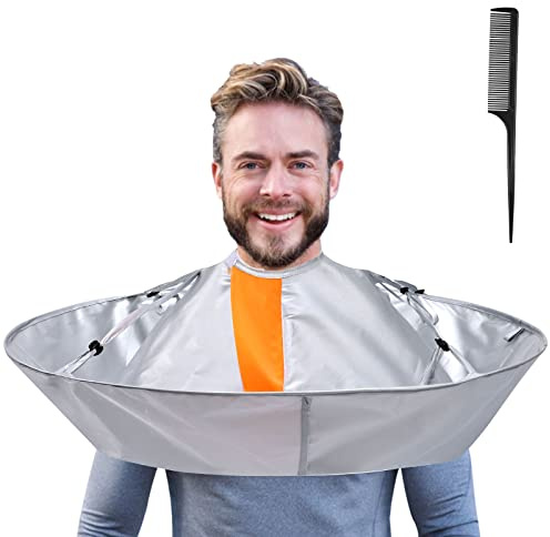 Lictin Hair Cutting Cape - Haircut Cape Umbrella Waterproof Hair Cloak Barber Cape Foldable Hairdressing Umbrella Cape Apron with 1PCS Black Comb