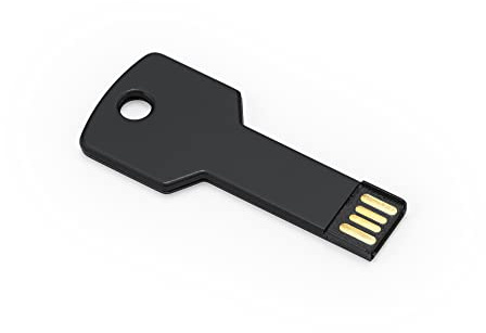Memoria USB 2.0 de Aluminio con diseño extraplano en Forma de Llave. Dispone de una Capacidad de 16 GB y Estuche de Aluminio con Metal (Black)