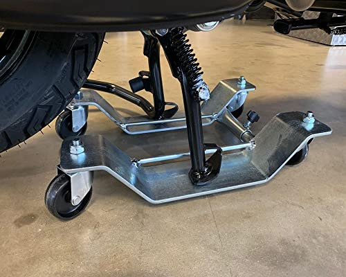 BGM Rangierhilfe kompatibel mit Vespa GT, GT L, GTS 125-300, GTV, GTS Super | Fahrzeugständer, Werkstattständer und Rollhilfe; zweigeteilt, verzinkter Stahl, bis 200 kg belastbar, Rollen je 50 kg