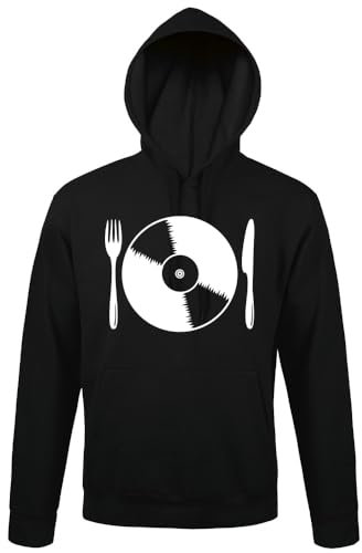 shirt84 Disque vinyle avec couverts à capuche pour homme, Noir , XXXXL