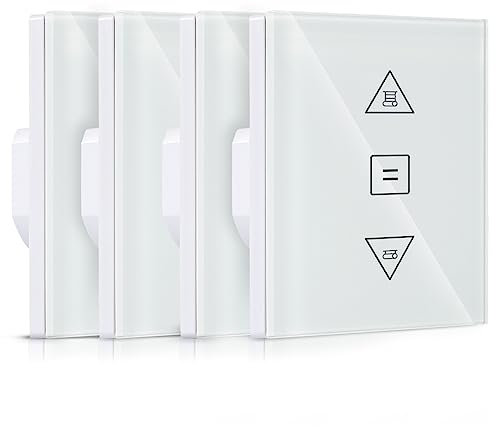 HEUXGIR Smart Rolladen Zeitschaltuhr,Wlan Roller Shutter Switch mit steuerbarer LED,Kompatibel mit Alexa/Google Home/Smart Life App,Requires Zero Conductor 4Pack