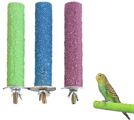 Papagei Sitzstangen, Papagei Barsche, Sitzstangen Vögel, Sittich Interaktive Spielzeug Vogelkäfig Sitzstangen Stand Papageien Vogel Kauspielzeug Vogel Kauen Zuhause Plattform, 20 x 1,5 cm, 3 Stück