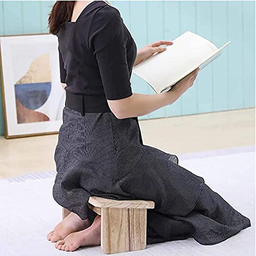 Samnuerly Tragbare Knie-Meditationsbank mit klappbaren Beinen, Perfekter Kniehocker, ergonomische Yoga-Bank aus massivem Holz für längeres Üben