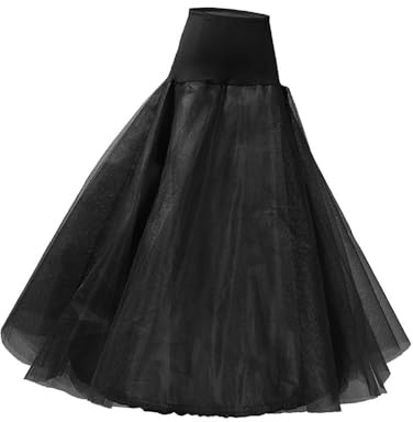 Wedding Dress Petticoat Single Hoop Line Underskirt for Bridal Prom Black