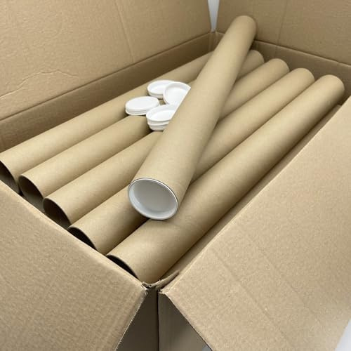 PATRONESMUJER 30 TUBOS DE CARTÓN RECICLADO PARA ENVÍO CON TAPAS DE PLASTICO. (63CM X 60MM)