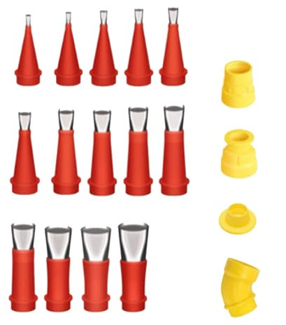 Ein Satz Einteiliger Edelstahldüsen,14 Edelstahl düse Silikon+5 Von Verbindungsbasen,Edelstahl düsen Silikonspritze Aufsätze,für Dichtungsfinisher Set,Abdichten Silikondüsen,Edelstahl Dichtungsduse