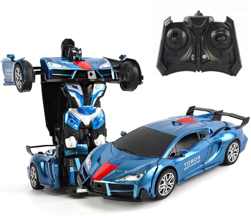 OBEST Transform Ferngesteuertes Auto Spielzeug, 2-in-1 Ferngesteuertes Auto Roboter,RC Rennauto,Junge Mädchen pielzeug,Spielzeug-Geschenke für Kinder ab 4 5 6 7 8 9 10 11 12 Jahren