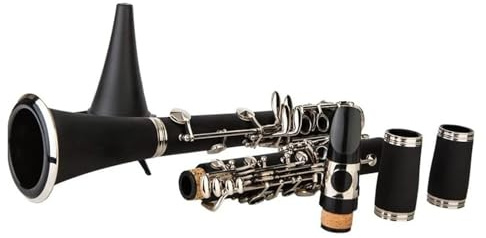 Klarinette Erwachsene Bb-Klarinette 17 Tasten Nickel Holzblasinstrumente Bandinstrumente Anfänger Klarinettenkoffer Ständer