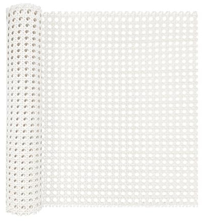 ALLINKIT Weiß Wiener Geflecht,40 x 200cm Rattan Geflecht,Kunststoff PE Rattan-Gurt Cane Webbing Roll Geweberolle Gewebtes Offenes Wabengeflecht für DIY-Projekte Möbeldekoration