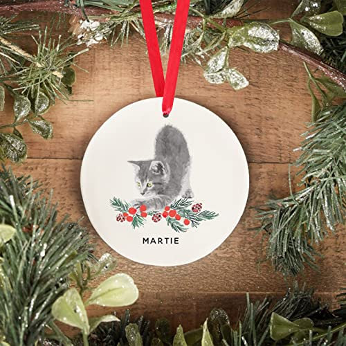 Personalisierte Katze Weihnachtsbaumschmuck Weihnachtsschmuck Keramik Weihnachten Deko Mit Schnur Weihnachtsdeko