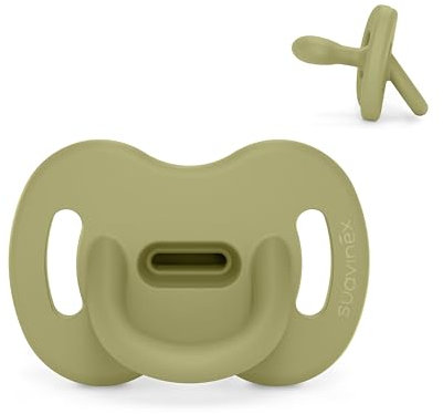 Suavinex, Ciuccio Tutto in Silicone, per Bambini 6/18 Mesi e Neonati, Ciuccio con Tettarella Fisiologica Sx Pro, Super Morbido e Flessibile, Ideale per Dormire, Color Essence, Verde Tartaruga