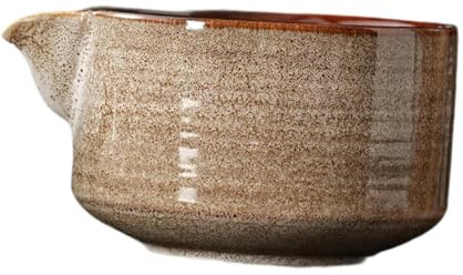 Folpus Matcha-Schüssel aus Keramik, handgefertigt, Tasse für grünen Tee mit Ausgießer, 510 ML, traditionelle japanische Matcha-Schüssel für Freunde, Grau
