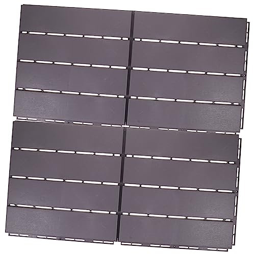 FIXOSHEE 4pcs Interlocking Deck Tiles Plastic Imitation Wood Outdoor Flooring for Balcony Garden Patio Home Decor