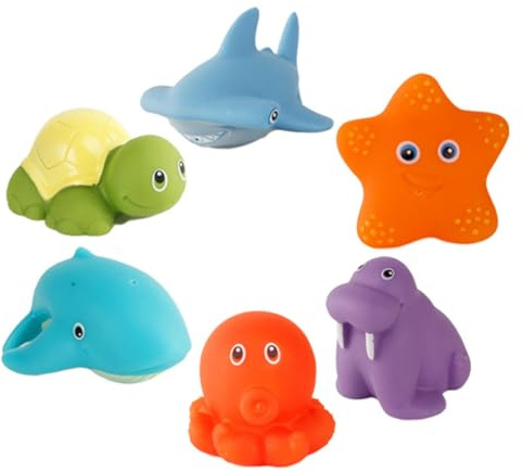 SOIMISS 6pcs Baby Bath Toys and Squeaky Bath Playthings for Toddlers Color-changing Animal Shower Toys Set Small Boys and Girls for Water Play