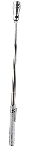 FONDOTIN Lampe De Poche Led Télescopique à Tête Magnétique En Aluminium Inoxydable, Outil Mécanique De Montée, Éclairage Puissant Pour Bricolage Et Inspection, Compact Portable, Sans Batterie