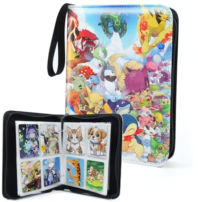 Sammelalbum für Pokemon Karten TCG, 480 Taschen Sammelkarten Album, Toploader Binder Wasserdicht PU Karten Halter Heft Ordner Buch, Sammelkartenalben Toploader-Sammelordner für Sammler (F-2026)