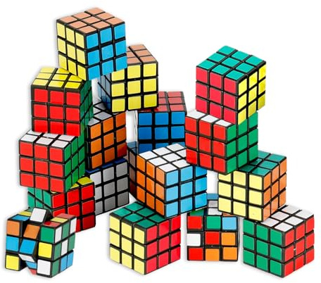 24 Mini Cubi Magici 3x3, Cubo da 3 cm in Plastica Ecologica, Gioco da Viaggio Colorato per Compleanni, Premi Scolastici e Giochi di Gruppo