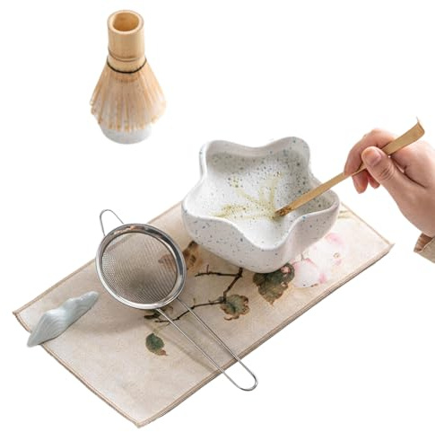 Shaersu Set di fruste per matcha, strumenti per cerimonia, per tè cerimoniale, con, per casa, ufficio, rilassante, yoga, medicinali, raduni e massaggi