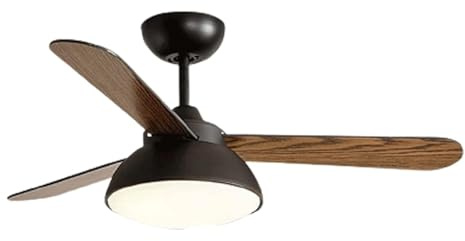 BOGAZY Ceiling Fans With Lights LED Ceiling Fan Light Wood Blades Fan Light With Remote Control 3 Color Dimming 5 Gear Wind Speed Ceiling Fan Bedroom Home(Black)