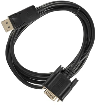 HOMSFOU Cable Displayport a Vga De 1,8 m para Monitor, Adaptador Puerto De Pantalla a Vga, Conexión Segura Pestillo, Compatible Ordenador y Proyector, Uso En Escritorio, Color Negro