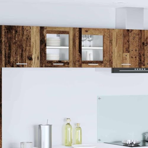 Keeushr Armadio pensile con deposito in legno anticato 40 x 31 x 40 cm, materiale in legno per utensili da cucina, conservazione e pratica organizzazione