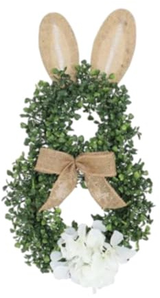 Corona de Pascua Adorno Colgante en Forma de Conejo Guirnalda Decorativa Artificial Pieza Ambientes Festivos Material de PP Ligero, Orejas Sólidas, Individual