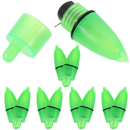 CANIGHT 20 Stück Angel Glöckchen aus Kunststoff mit Hoher Helligkeit LED Bissanzeiger für Angelruten zum Nachtangeln Am Boot und Küstennähe