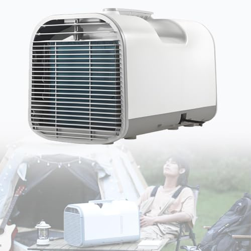 Condizionatore Portatile, Raffreddatore d’Aria senza Tubo 600W, 4 Modalità 3 Velocità, 4 in 1 Climatizzatore Evaporativo Silenzioso Timer 1-12 H per Casa e Ufficio Camper Tenda Camion Van. S01