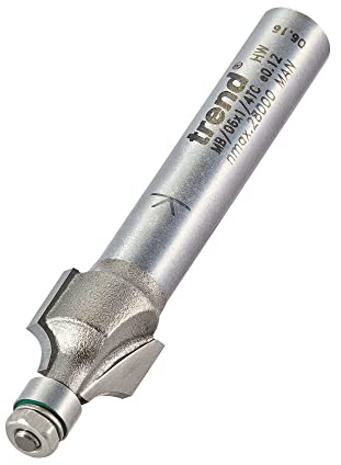Trend Miniatur-Rundungsfräser, 2,4 mm Radius, 1/4 Zoll Schaft, TCT | Fräst saubere dekorative Kantenprofile mit 9,5 mm Schnittdurchmesser und 9,5 mm Schnittlänge, MB/06X1/4TC