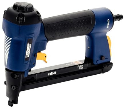 Rapid PRO PS141 18Ga Grapadora Neumática para Grapas No. 12, Con Mango Ergonómico y Carga Rápida, Incluye Maletín de Transporte y 300 Grapas (5000095)