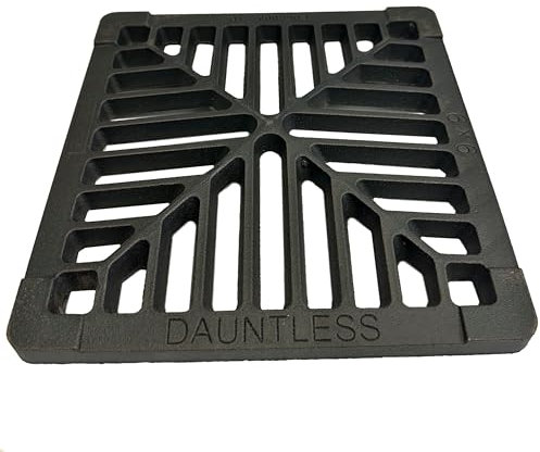 9 x 9 229mm x 229mm 13mm 1/2 thick Square Cast Iron Gully Grid / Grate Heavy Duty Drain Cover Black Satin Finish