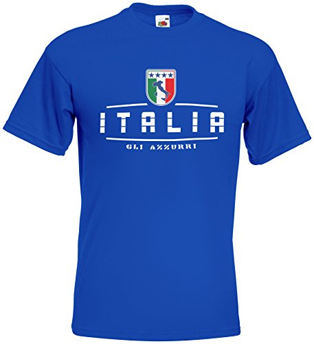 Italien T-Shirt Italia Fanshirt Nation EM WM Trikot Royalblau XL