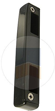 Gâche de serrure en applique à pêne rentrant avec capot composite - Noir Ral 9005