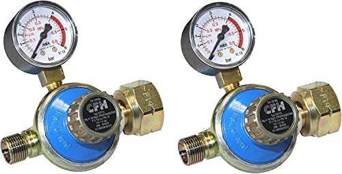 2x CFH Propanregler DR 115, 1-4 bar, 52115 für 5 kg 11 kg 33 kg Gasflasche Propangasflasche Abflammgerät Unkrautbrenner Anwärmer