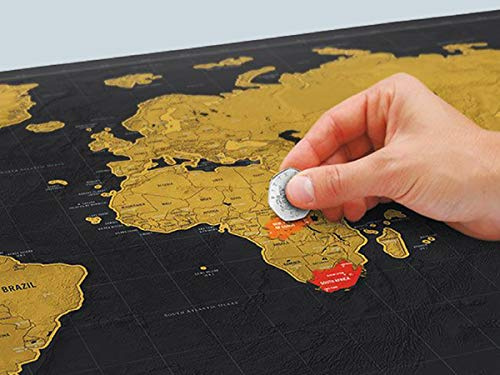 I-TOTAL® - Scratch Map, Mappa del mondo da grattare, poster mappamondo dettagliato con capitali, stati, città