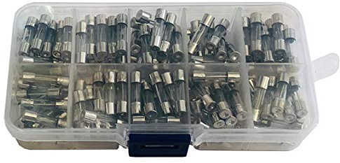 Movilideas - 200 Fusibles rápidos de Cristal de 5x20mm, fusibles de 0.5A 1A 2A 3A 4A 5A 8A 10A 15A 20A 20 de cada