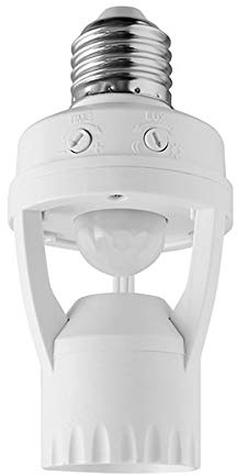 Bewegungsmelder mit E27 Fassung-Adapter 360° 6m 230V weiß