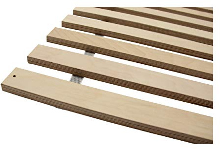 CLAMARO Rete arrotolabile 120 x 200 cm con 22 listelli in legno di betulla extra robusto per 450 kg di carico di superficie con fori di fissaggio e viti preforati – Griglia Premium Made in Germany