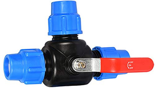 Raccordo a 3 vie, raccordo a morsetto, maniglia leva, valvola sfera per tubo PE (25 mm, T