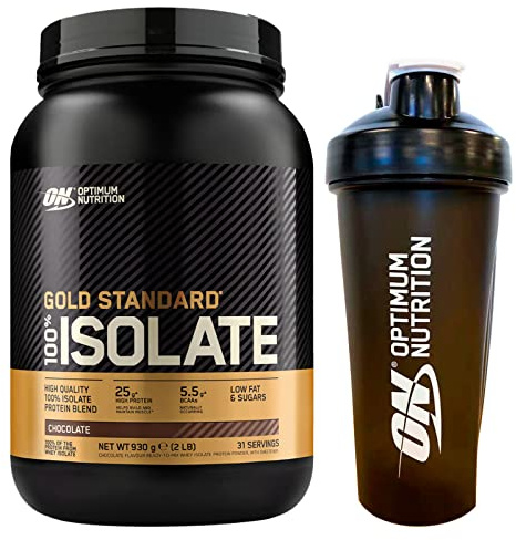 Optimum Nutrition Gold Standard Isolate Proteine in Polvere Cioccolato 930g | 31 Porzioni + SHAKER, Protein Whey con BCAA
