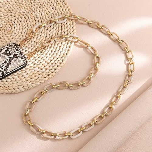 QIUMING 110 cm Lungo Stile Inclinato Appeso Cellulare Catena Gioielli Moda Acrilico Telefono Cinturino Cavo Anti-Perdita Custodia per Cellulare Cordino