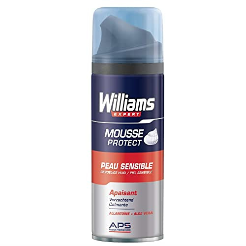 WILLIAMS – Empfindlicher Rasierschaum für eine sanfte und komfortable Rasur – 200 ml reines Wohlbefinden für Sie und Ihn – 4 Stück