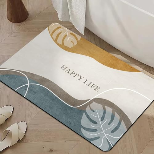 LXWINNER Super Absorbierende Badematte,Memory-Schaum-Badematten-Set,rutschfeste Mikrofaser Badematten,Badvorleger rutschfest Waschbar,Bademattens für Badewanne,Duschraum und Badezimmer