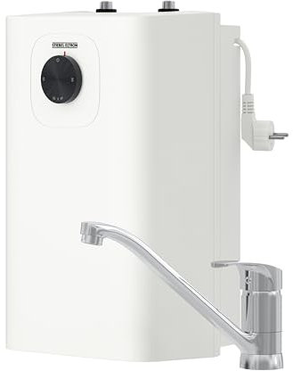 Neueste Generation STIEBEL ELTRON Boiler SNU 5 Plus mit Wasserhahn MAE-K, antitropf-, thermostop-Funktion, Untertischboiler 5 Liter Niederdruck, mit Stecker 230V, 2 kW, Made in Germany, 204976