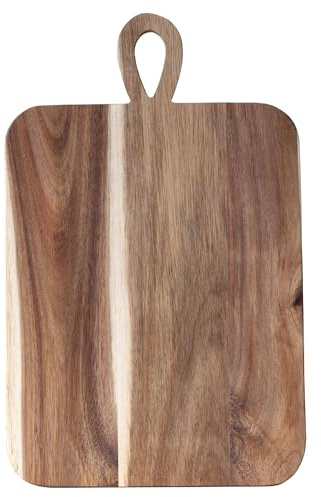 Acacia Chopping Board - Durable, Sustainable and Eco-Friendly Large Wooden Board with Handle - Yookiki England