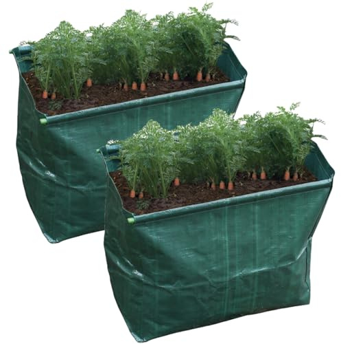 mysmartbuy.com Set of 2 Carrot Planter Grow Bags - Indoor Home or Outdoor Garden Extra Deep Planting Bag with Drainage Hole, Grow Your Own Carrots, Vegetables, Herbs - H40 x W45 x D27cm, 49L Capacity