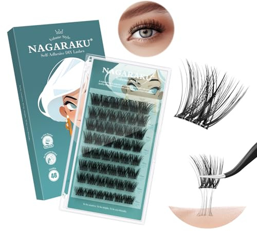 NAGARAKU Klassiker Volume Selbstklebende Wimperncluster 48 Fans C 10-16mm