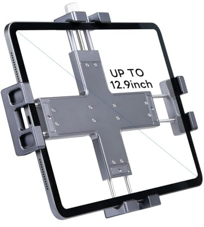 FANAUE Metallhalter für iPad-Stativmontageadapter Mit 1-Zoll-Kugeladapter Um 360° drehbarer iPad-Ständer passt auf Ihre Windschutzscheibe,Armaturenbrett oder Schreibtisch, für Allen 8-12,9 Tablets