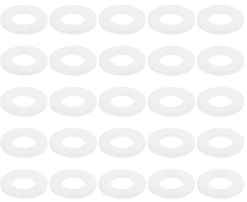 PATIKIL Nylon Flat Washers 12mm ID 24mm OD 2mm Thick M12 Hard Plastic Round Sealing Flange Gaskets-Applications for Machinery Electronics -[Qty 25 White]